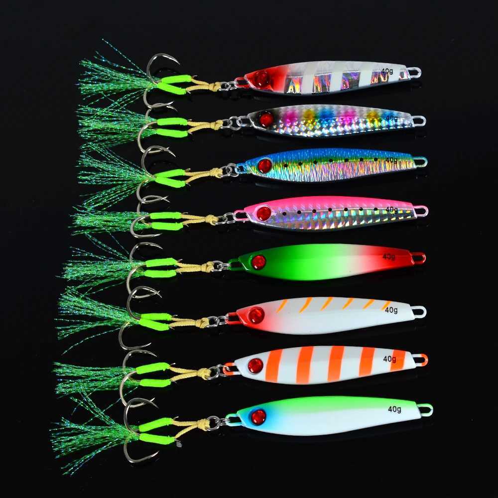 Super Lures NEW 3D Printed Eyes Fast Sinking Metal Jig Lure 20g 30g 40g Saltwater Shore Casting Fishing Lure Vertical Metal Jig Z250411