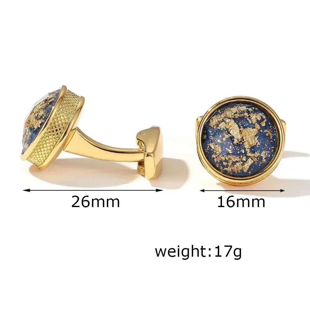 Mens cufflinks new luxury color pattern round gold French shirt cufflinks mens business banquet wedding accessories giftsT250412