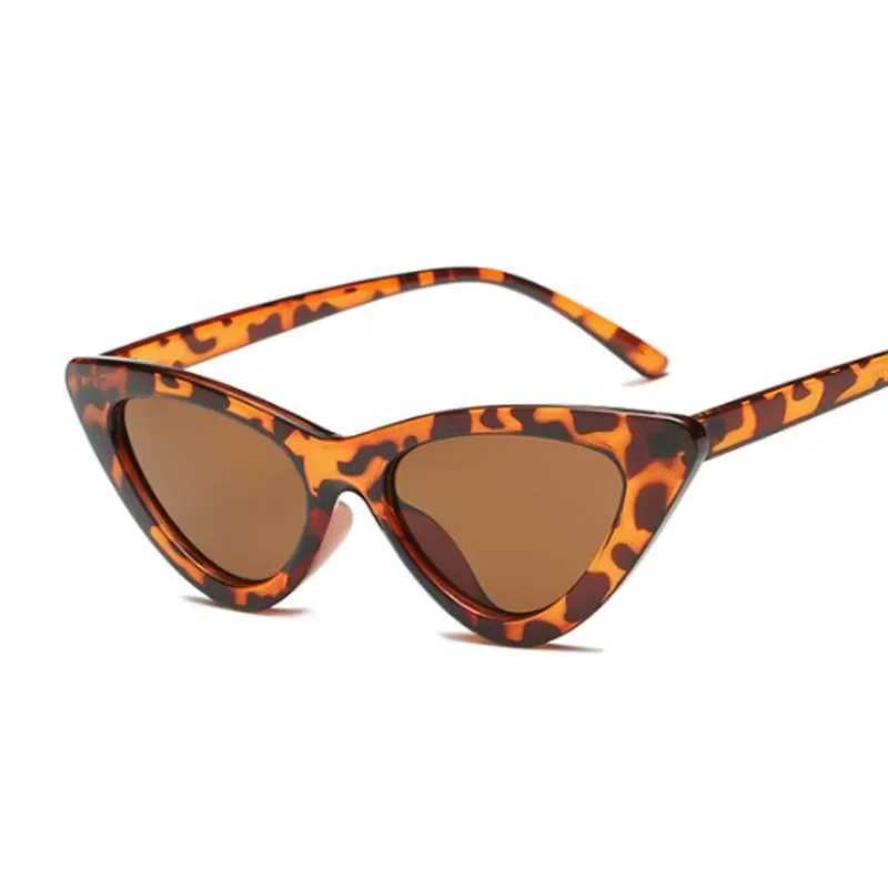Cute Sexy Vintage Cat Eye Sunglasses Woman Small Black White Triangle Retro Ladies Sun Glasses Leopard Female Oculos De Sol Z250411