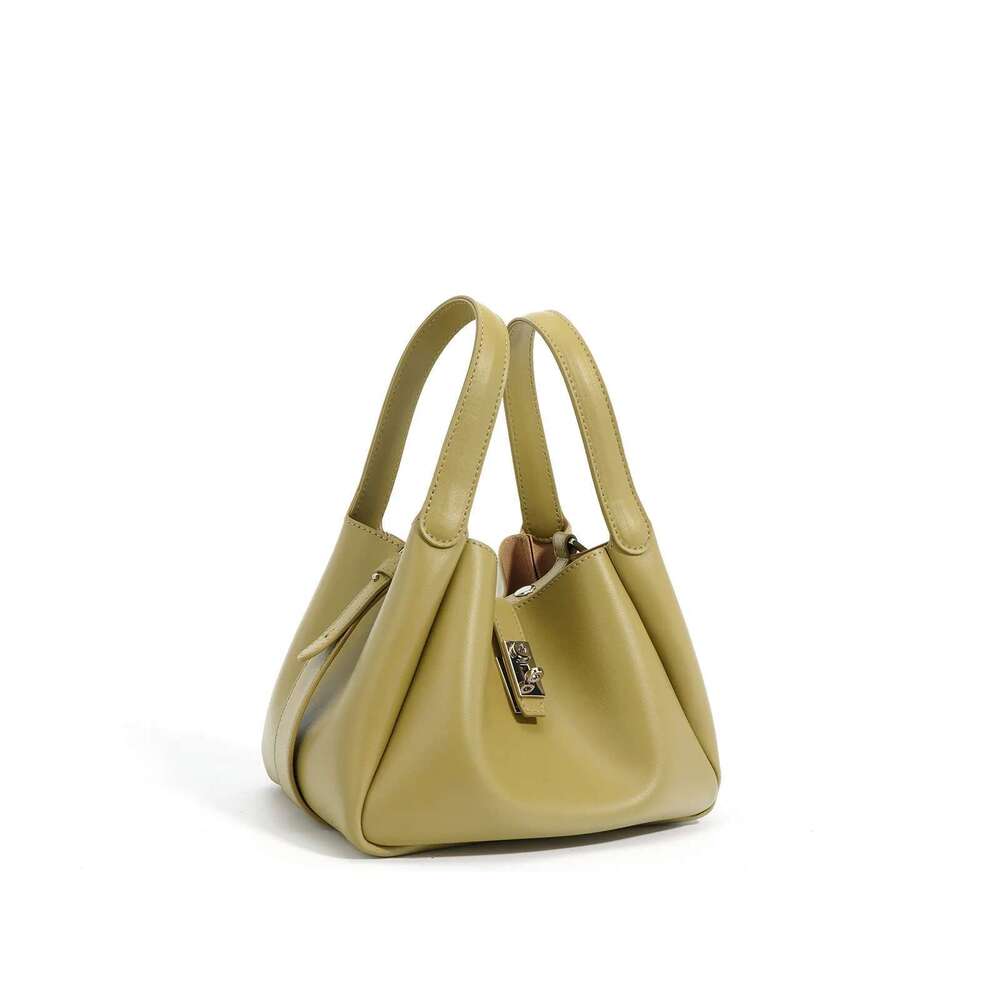 Corn Vegetable Basket 2025 New Niche Design Genuine Leather One-Shoulder Crossbody Bag Simple And Fashion Women's Handbag