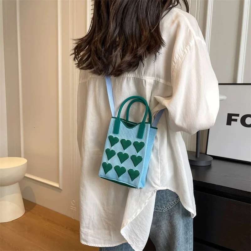 Newest Crossbody Small Women's Knitted Mobile Phone Casual Fashion Shoulder Bag Purse