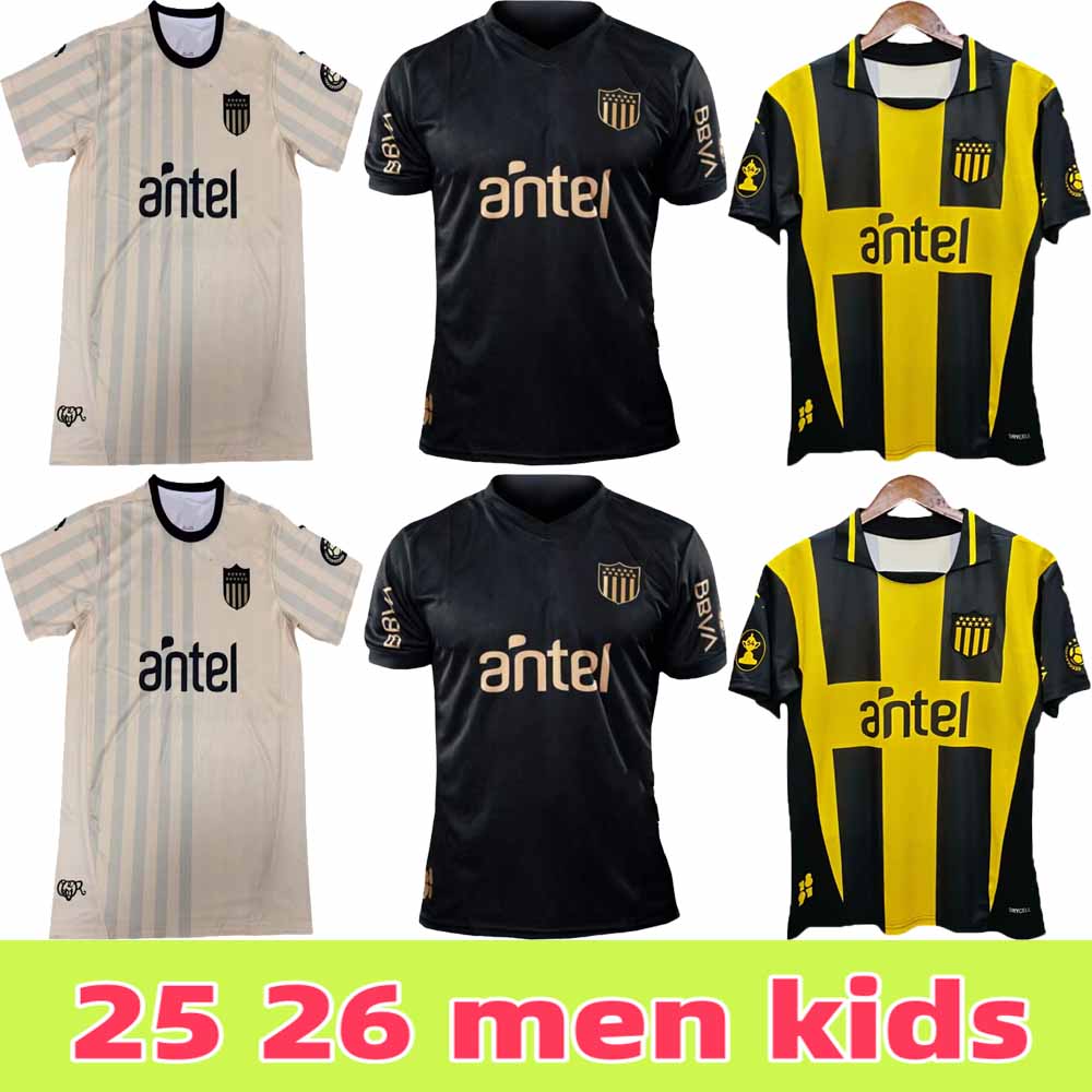 25 26 Penarol MENDEZ Mens Soccer Jerseys S.RODRiGUEZ SANCHEZ AREZO MILANS MENOSSE 2025 Home Yellow Black Away 3rd Commemorative Edition Football Shirts kids