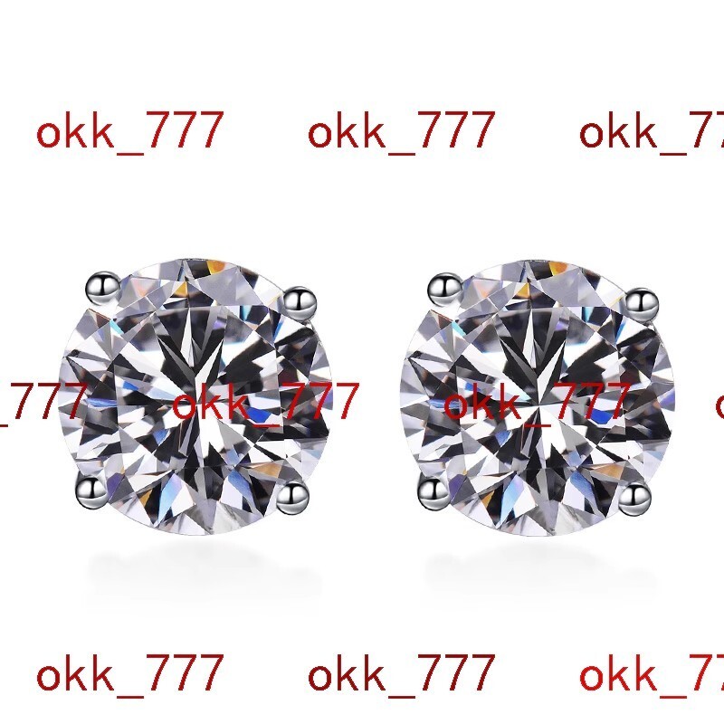 Manufacturers Wholesale Prices Classic 2CT Diamond Four Claw VVs1 Moissanite S925 Sterling Silver Stud Earrings