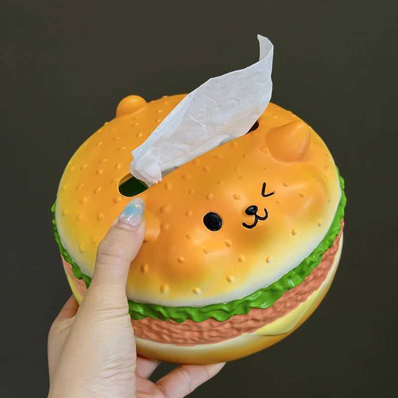 Cartoon Cute Burger Tissue Box Storage Box Living Ro Desktop Decoration He Fun Decorations Ornaments Y251112
