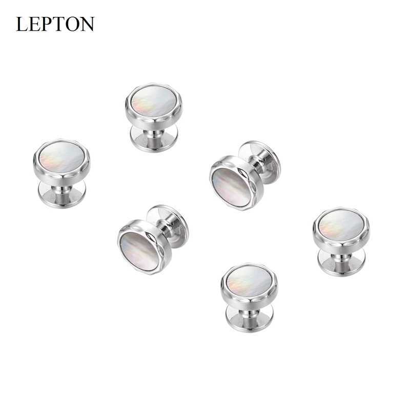 Low key luxury mother of pearl cufflinks tailcoat stud set lightweight colored shell cufflinks necklace studs mens gift cufflinksT250412
