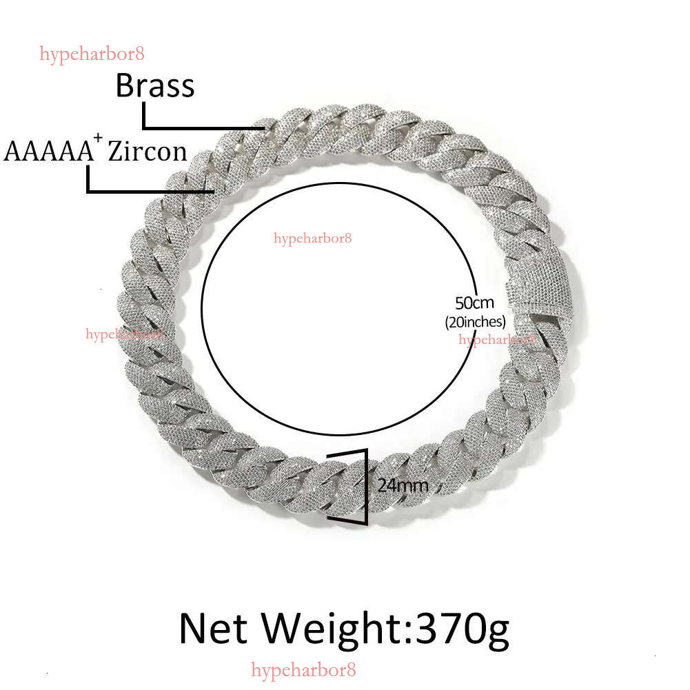 UWIN 24mm Heavy Miami Cuban k Chain Necklaces Men Iced Out CZ Stones Bg Bracelets Hip Hop Jewelry for Gift 241113
