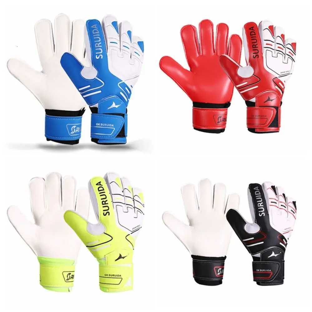 1 Pair Size 5-10 Goalkeeper Gloves Thickened Latex Kids Football Goalie Gloves Protective Fingers CushioningW251112