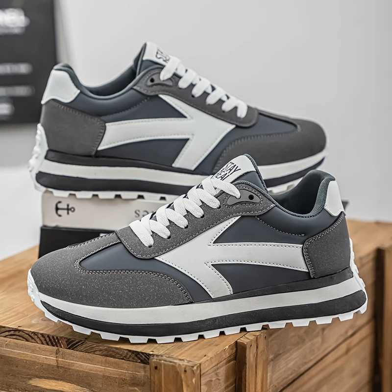 Fashionable Men Casual Shoes with Patchwork Color Straps for Student Training Cfortable Non Slip Vcani Tennis Sneakers Z250411