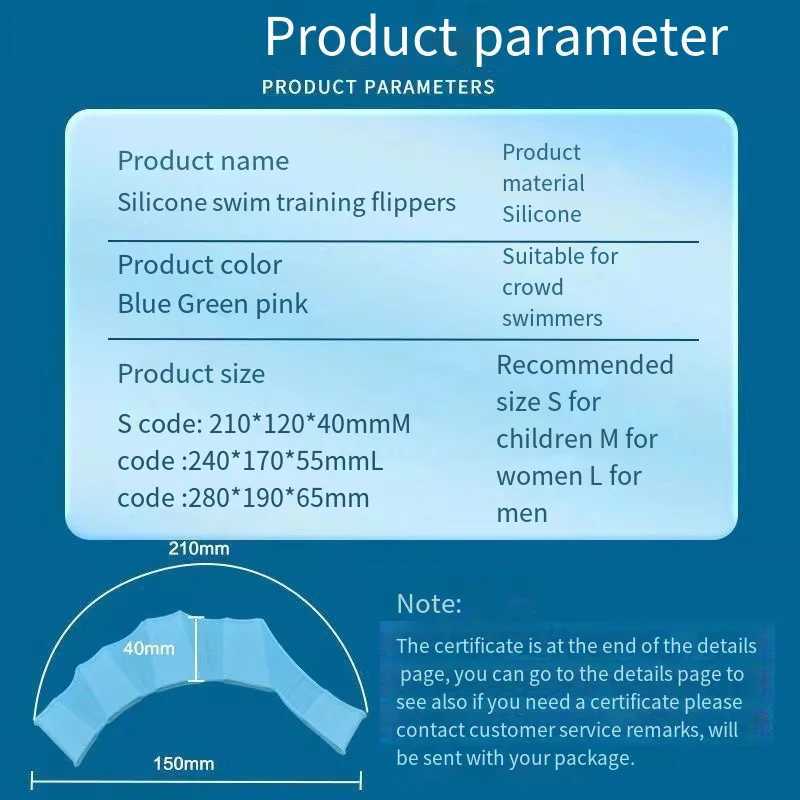 Silicone swimming fin flip cover mens childrens swimming pool sports professional training finger hand net gloves paddle equipmentY250412X