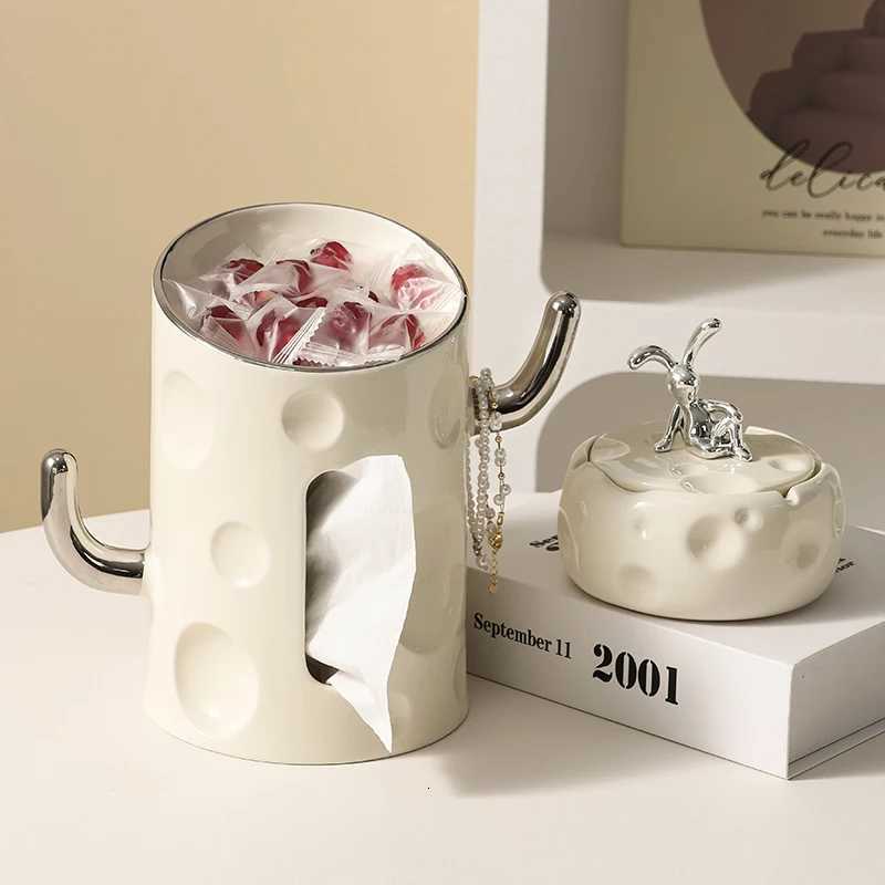 Tissue Storage Box Living Ro Light Luxury Coffee Table Tissue Box Creative High-end Entrance Desktop Key Storage Decoration Y251112