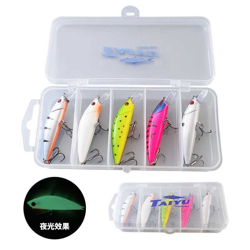 TAIYU 5pcs Fishing Lure Set 50mm 6.3g Luminous Minnow Bait Slow Sinking Lure Far Casting Swimbait Realistic Artificial Hard Bait Z250411