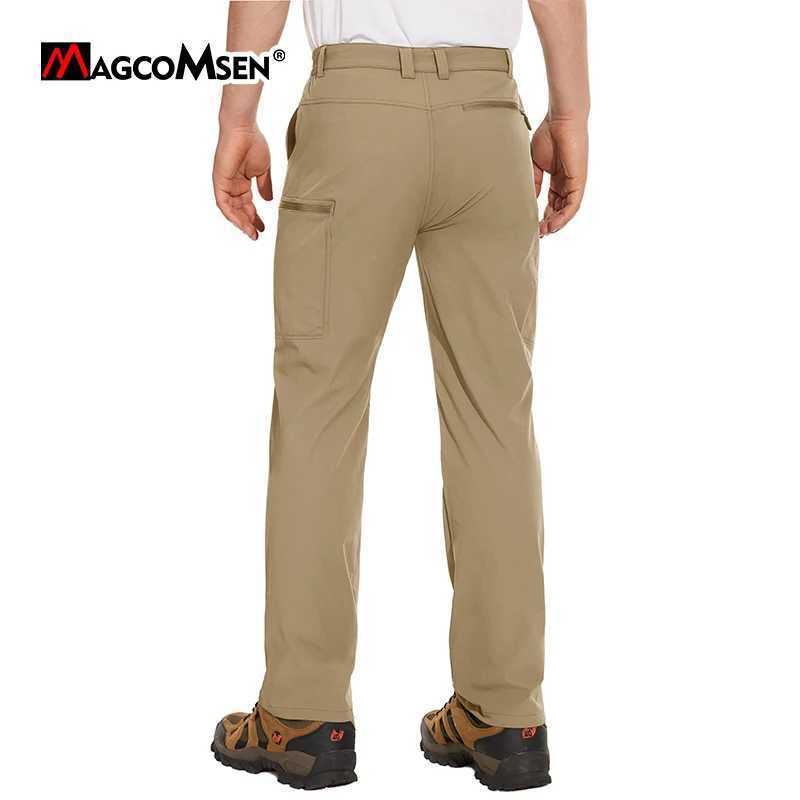MAGCOMSEN Mens Waterproof Hiking Pants with Multiple Pockets Lightweight Quick Drying Casual Straight Work Pants W250411