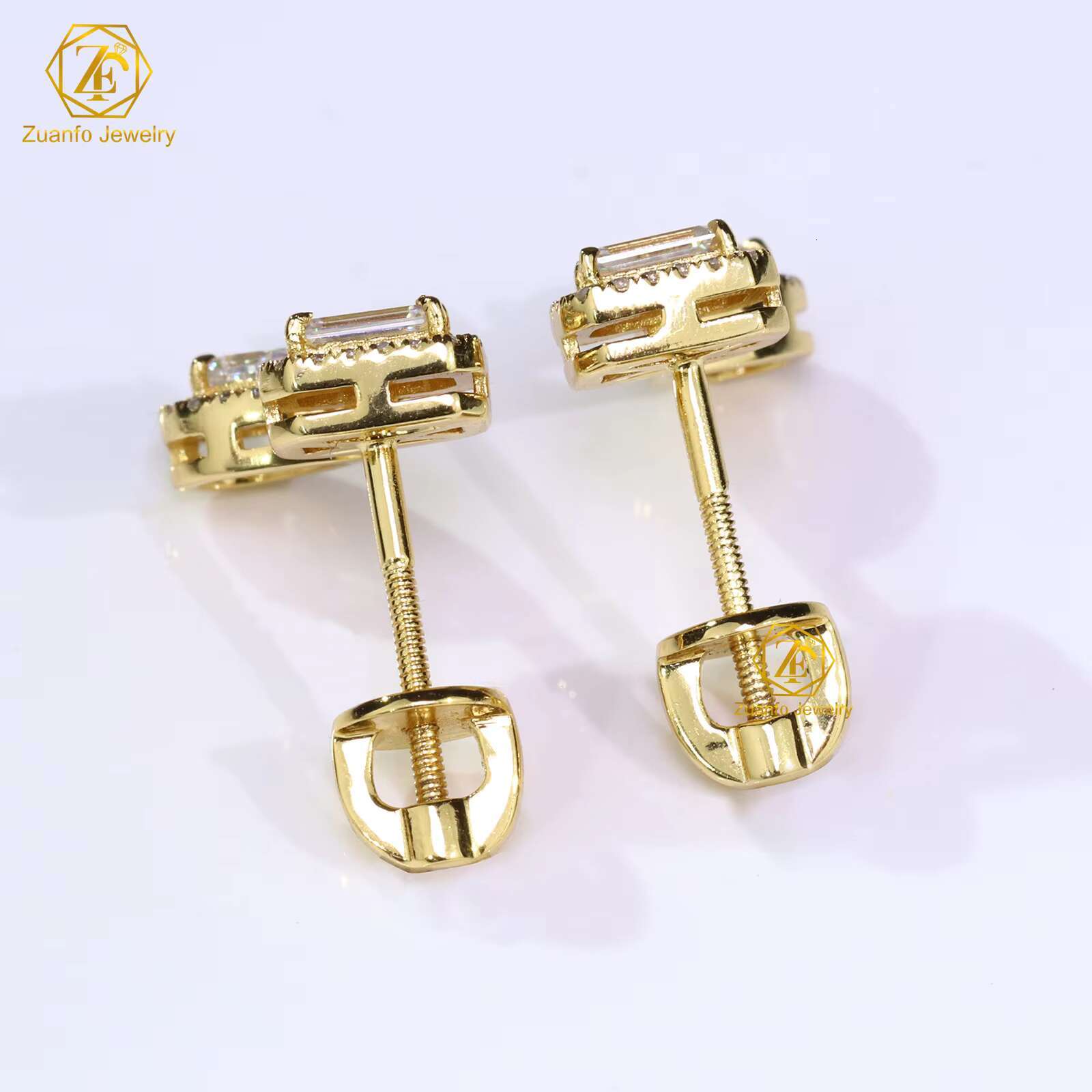 2025 Trendy Design Fine Jewelry 925 Silver Stud Earrings Pear Emerald Cut Moissanite Drop Earrings Screw Back Party Gifts