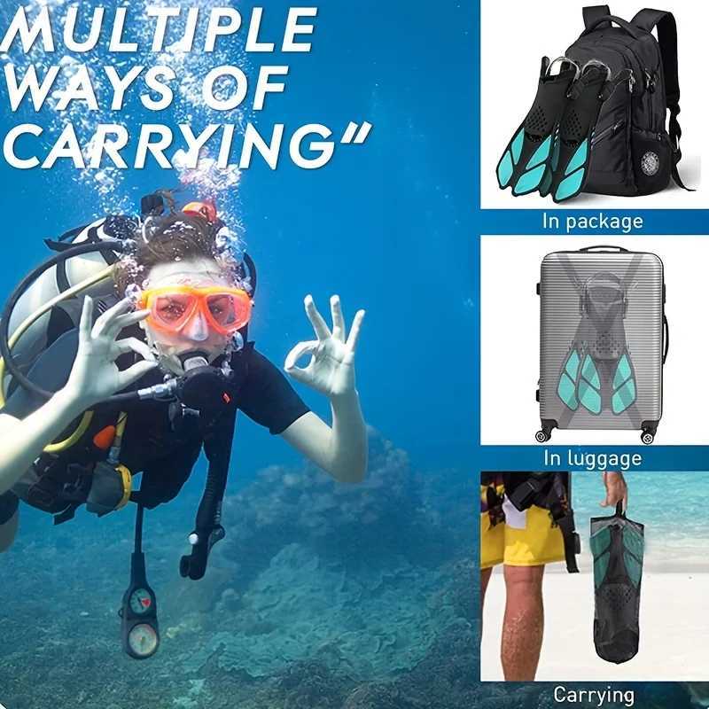 Inflatable fins adjustable adult buckle swimming flip cover short silicone diving shoes open high heels beach shoes professionalY250412