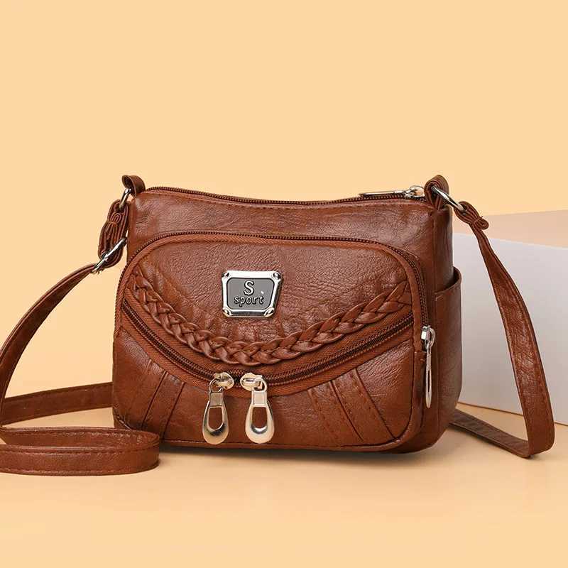 High-quality soft leather fashion trends handbag and tote bag Womens multi-pocket high-end crossbody shoulder bagT2511112