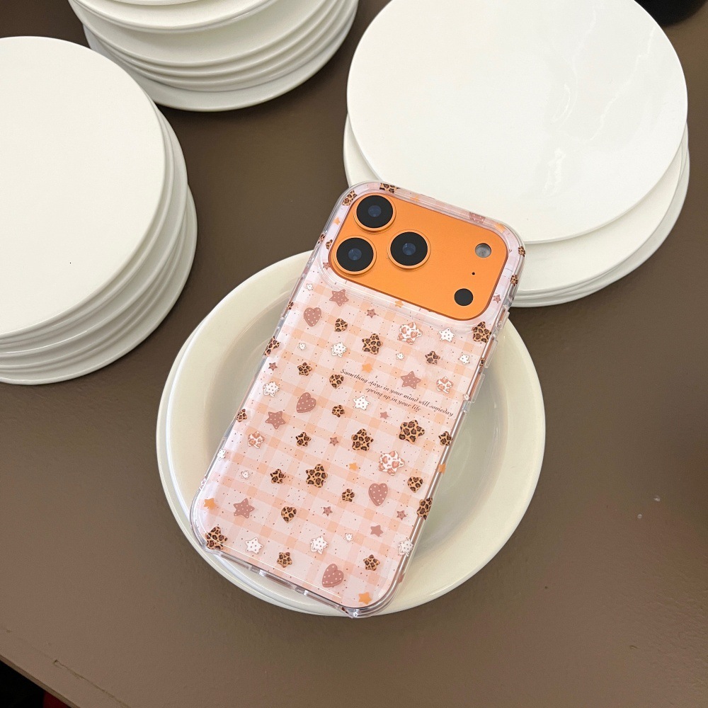 Plaid Star Bunny Phone Case Compatible with iPhone 17/16 Pro Max Cartoon 15/14 Protective Cover