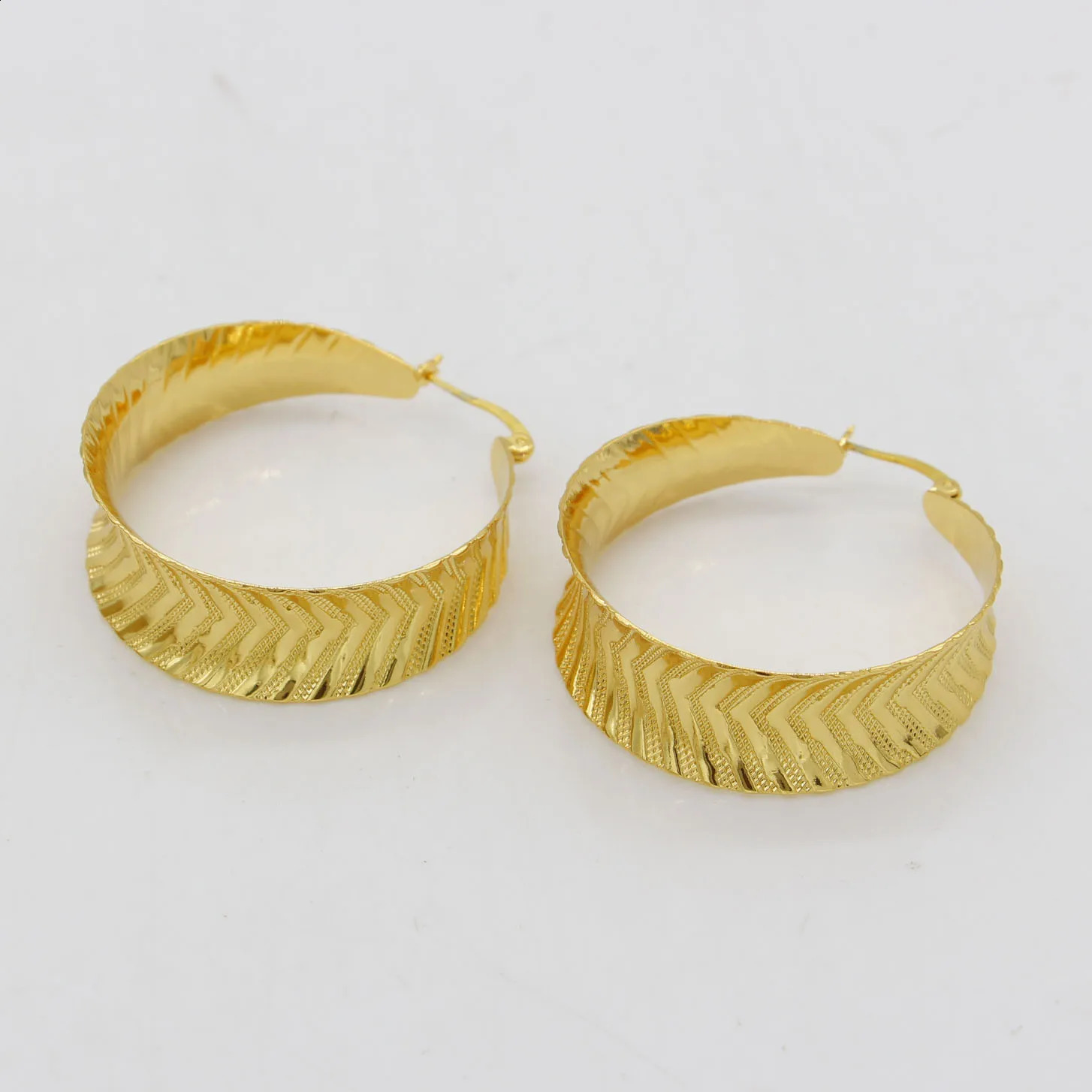 Adixyn Dubai Womens Large Ring Earrings 18k Gold/Copper Jewelry African Indian Arab Womens Party Gift N040814 250409