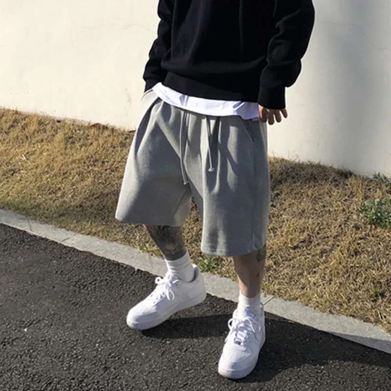 Casual Korean Summer Sports Shorts Quality Men's Clothing Haruku High Street Drawstring Running Short Pants