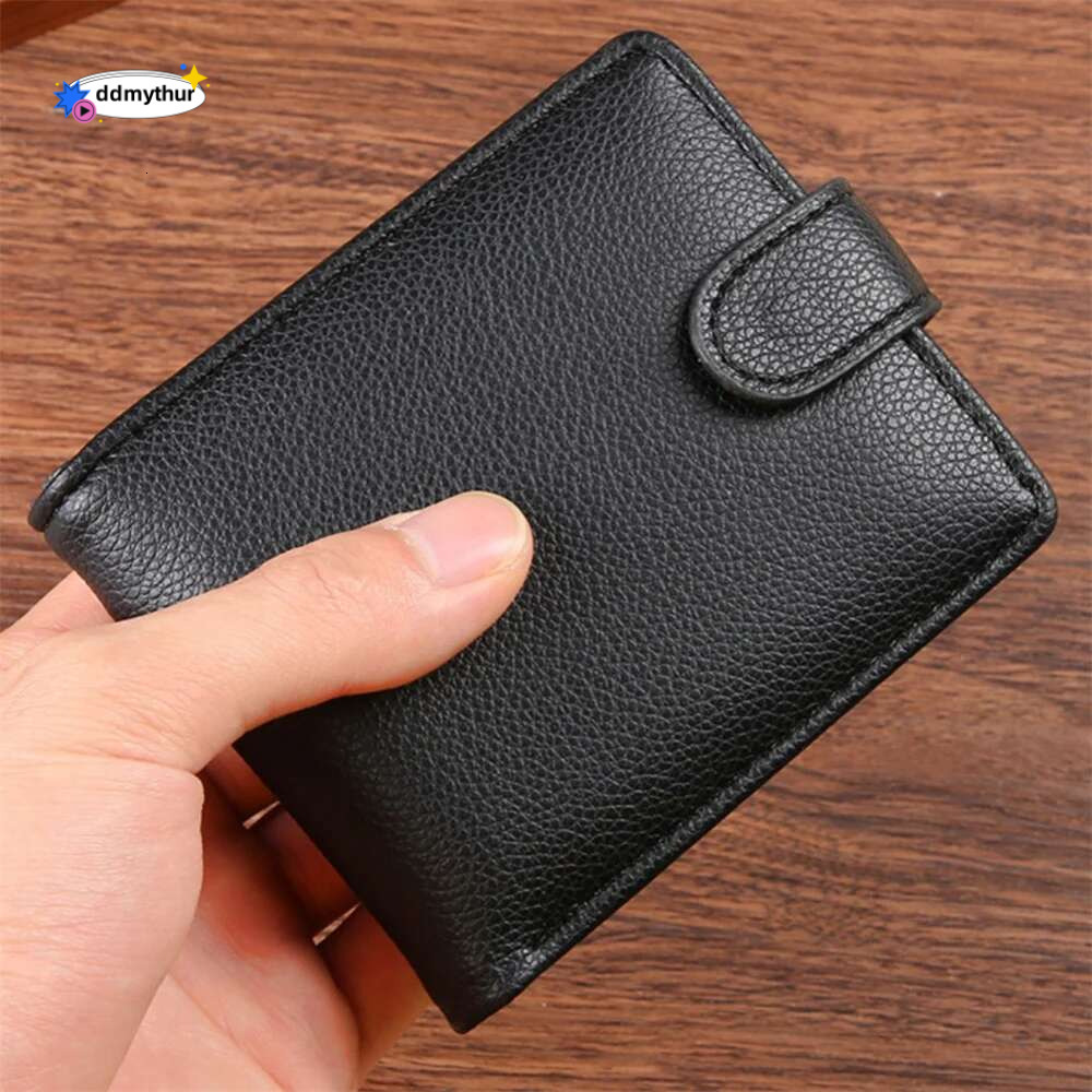 ISKYBOB Men's Wallet Multiple Slots ID/Credit Card Holder Fashion Vintage Business Coin Purses Snap Leather Male Wallets ddmythur