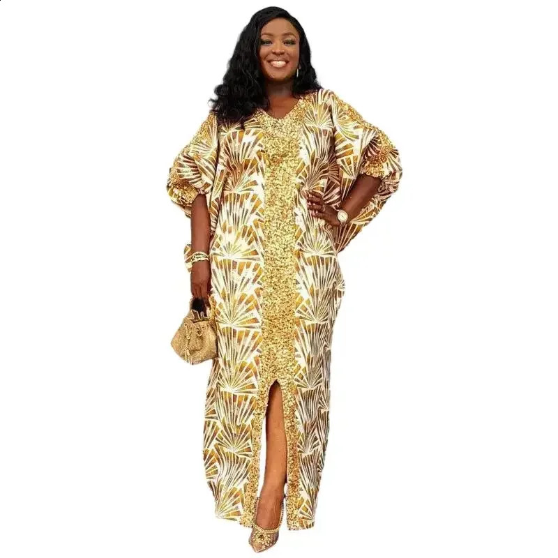 African Womens Wear Abayas Dubai Spring African Muslim Fashion Dress Kaftan Evening Dress Boubou Robe 250411