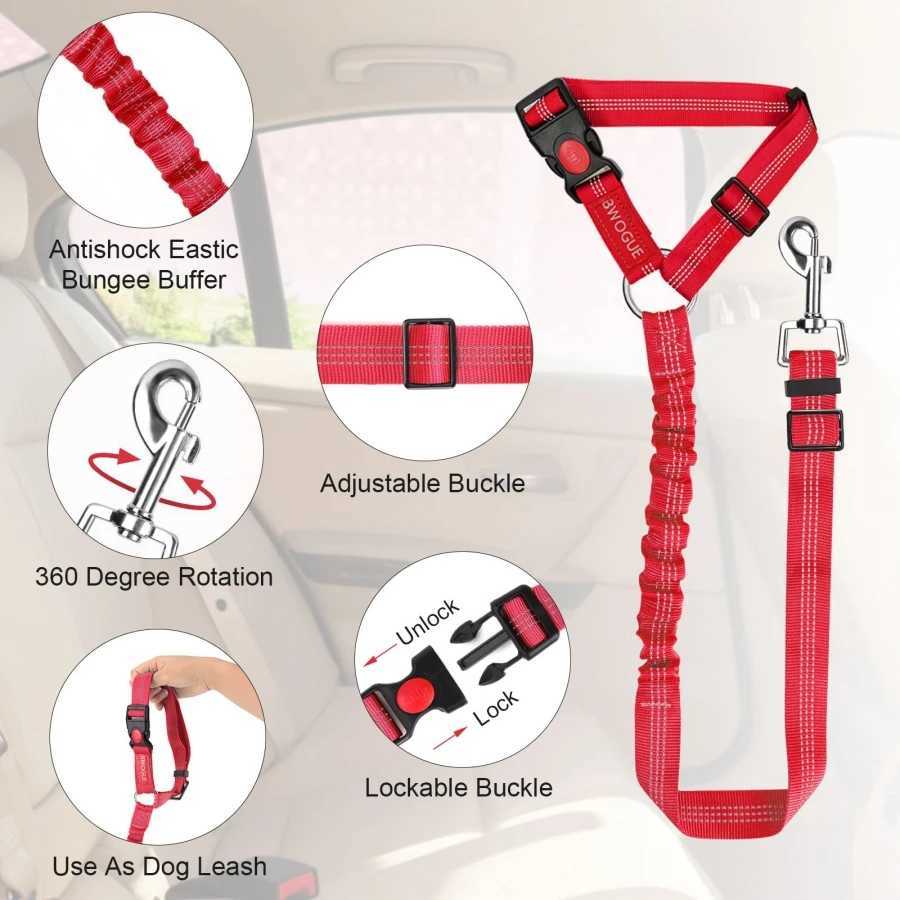 Pet Products Car Seat with Dog Belt Elastic Buffer Zone Reflective Safety Rope Dog Belt Y250412