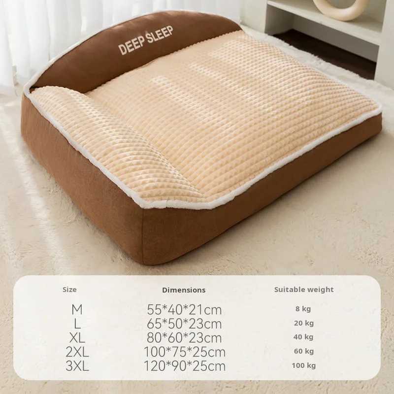 Winter Warm Pet Bed Velvet Handmade Plush Dog Sofa Genuine Anti slip Bottom Washable Memory foam Dog Bed X250412