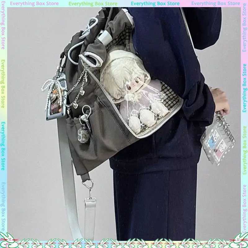 Drawstring Doll Bag Itabag 20cm Cotton Doll Wide Shoulder Strap Large Capacity Backpack Crossbody Bag Cute College BackpackW251112
