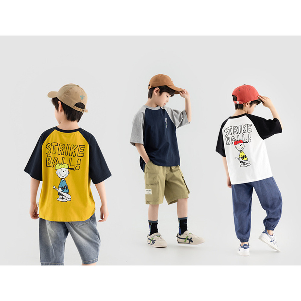 Ddmyshoesvip Boys Middle Aged Young Lightweight And Cool T Shirt Children S Summer Stylish Printed Baby Short Sleeved Trendy Top