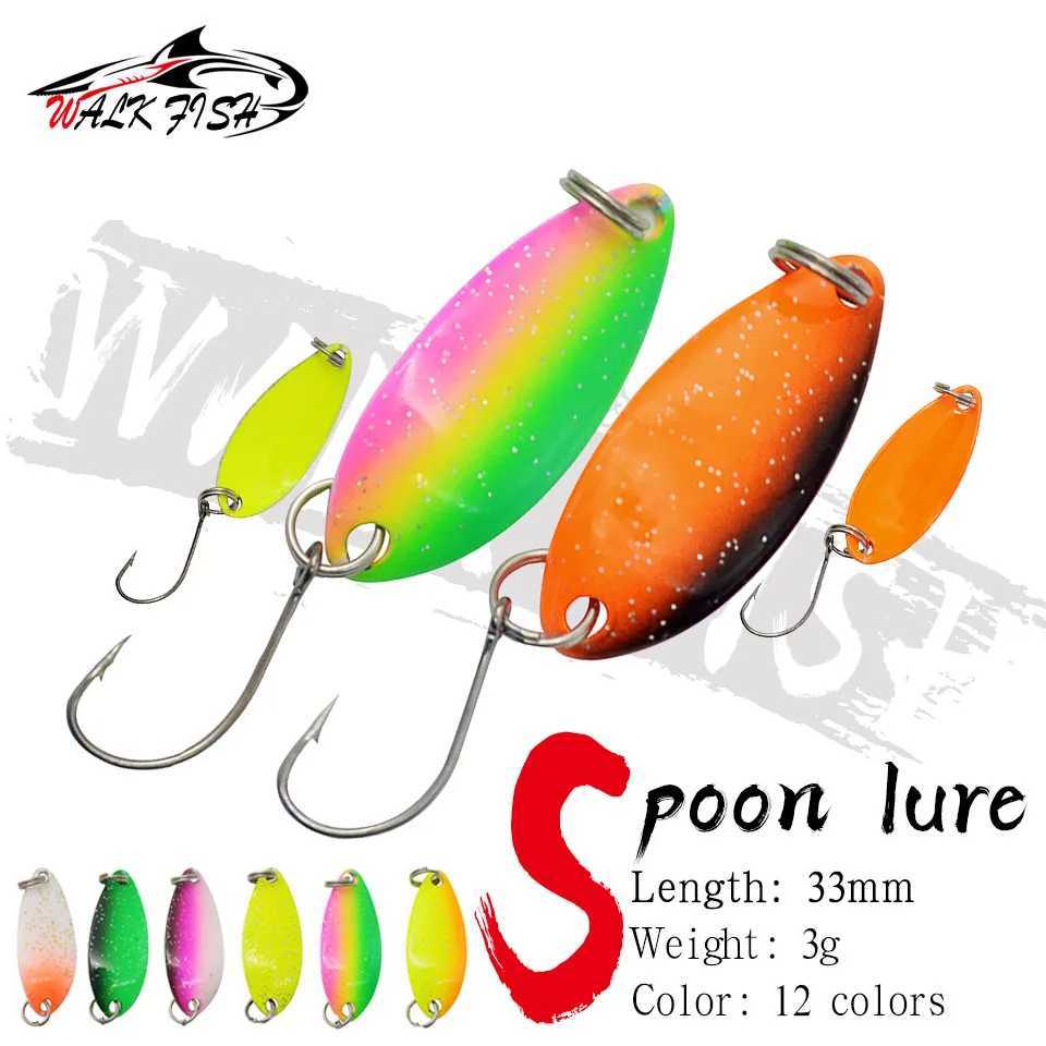 WALK FISH 1PCS Peche Leurre Pesca SPOON 3g 33mm Colorful Spoon Bait Stream Metal Fishing Lure For Trout Chub Perch Salmon Z250411
