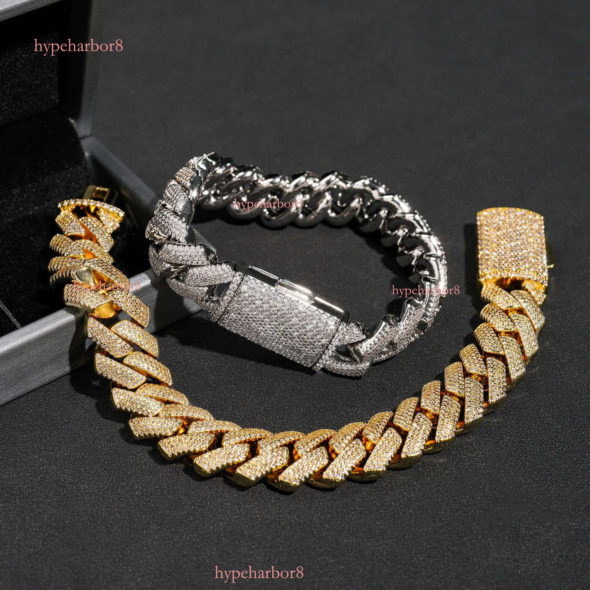 VVS chain jewelry 15mm Personalized Men Female Popular Sier Necklace moissanite bracelet