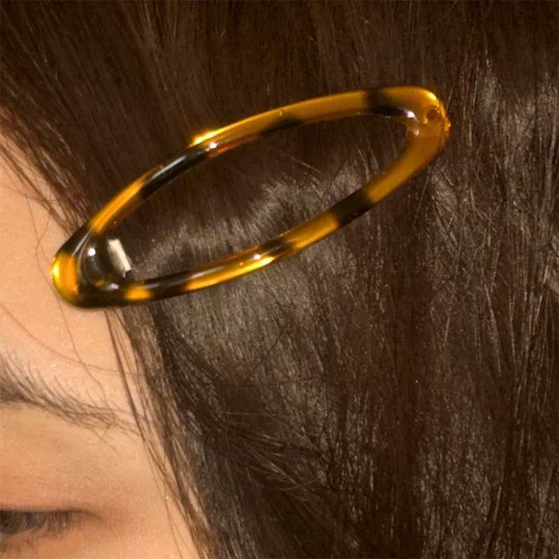 Retro accessories leopard print glue oval hair clip cute Korean charm BB hair clip Y2K womens jewelry Y2K hair clip Y2504012