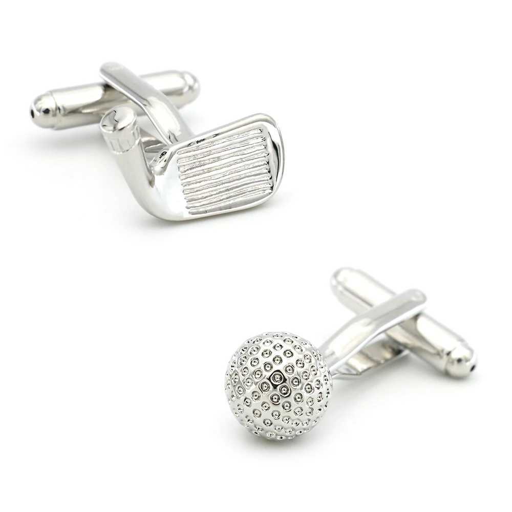 Sports Design Golf Club Cufflinks Rust proof Silver Cufflinks Wholesale and Retail High quality Brass MaterialsT250412