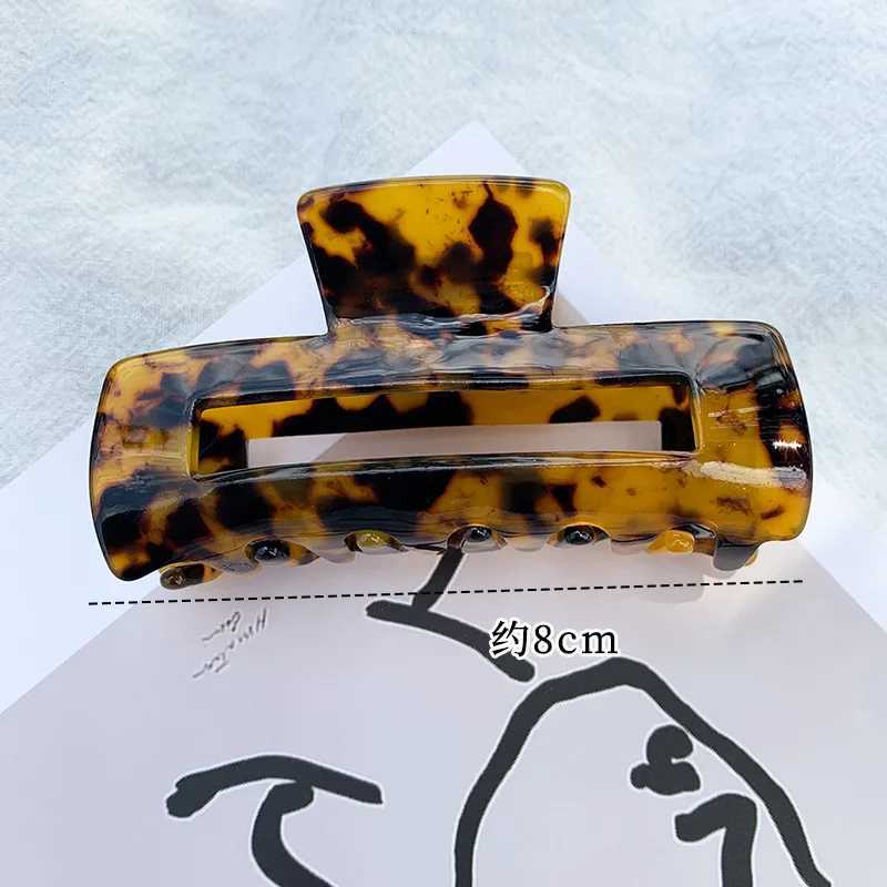 Retro Crab Hairpin Womens 8cm Large Hair Claw Marble Square Hollow Acetate Hairpin Womens Hairpin Y2504012