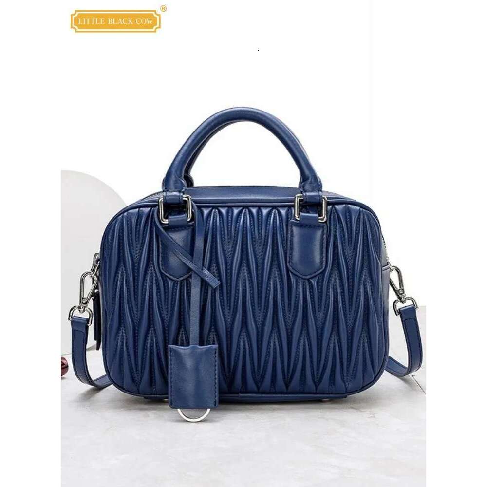Genuine Leather Women Handbag Fashion Single Shoulder Crossbody Bag Real Sheepskin Design Boston Bags Ladies Tote