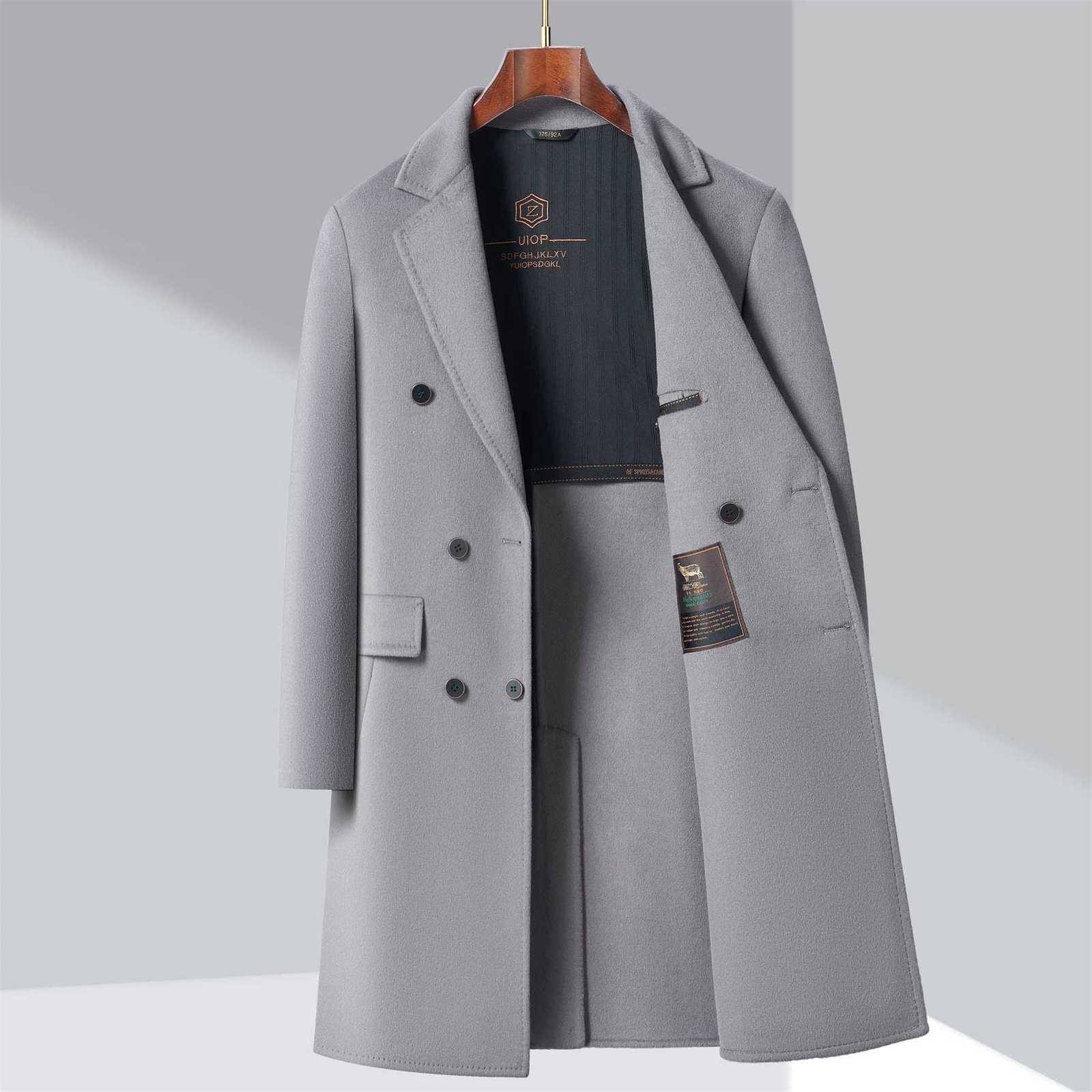 Maxbarley Wool Coat Men Winter Long Warm Black Loose Casual Wool Blends Overcoat Man Luxury Designer Woolen Trench Korean Trendy K251111