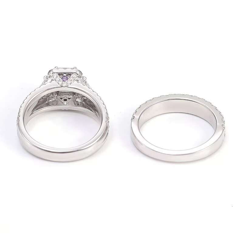 Moissanite Diamond Women Luxury Wedding Rings for Bridals Engagement Ring Fine Jewelry in White Gold Plated 925 Sterling Silver