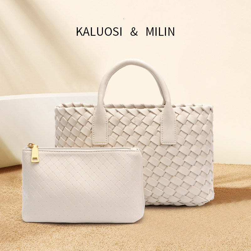 Hand woven bag Women's fashion PU leather letter bag Designer crossbody shoulder handbag