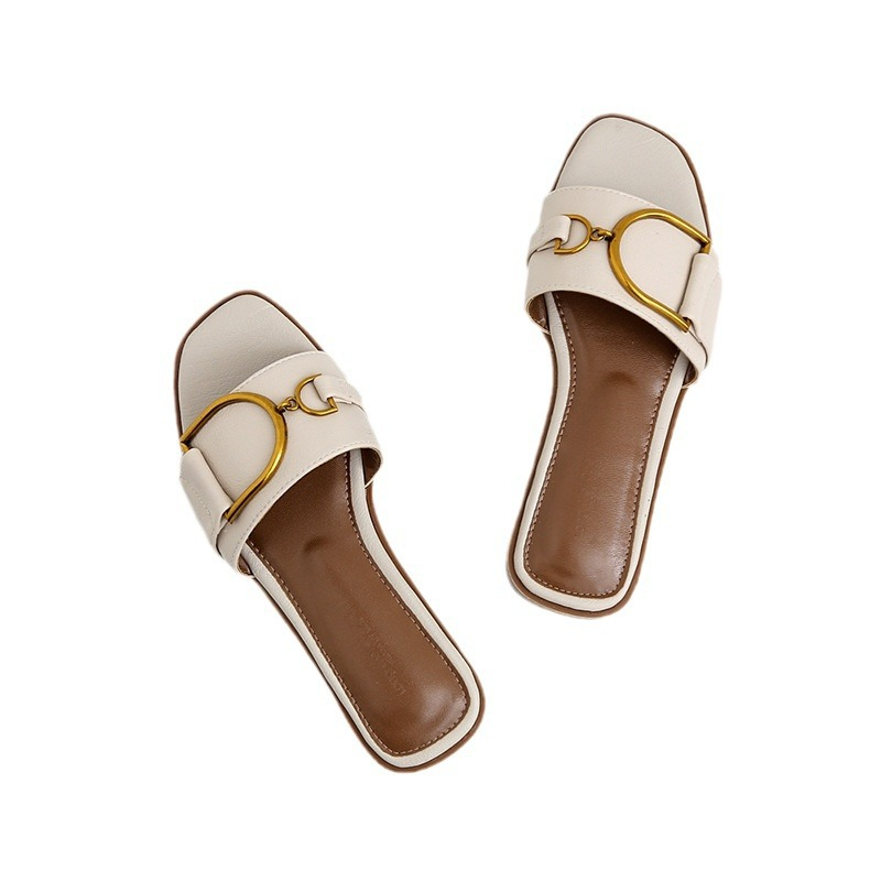 new free shipping designer slippers for woman Summer outdoor indoor sandal casual black white vintage beach shoes