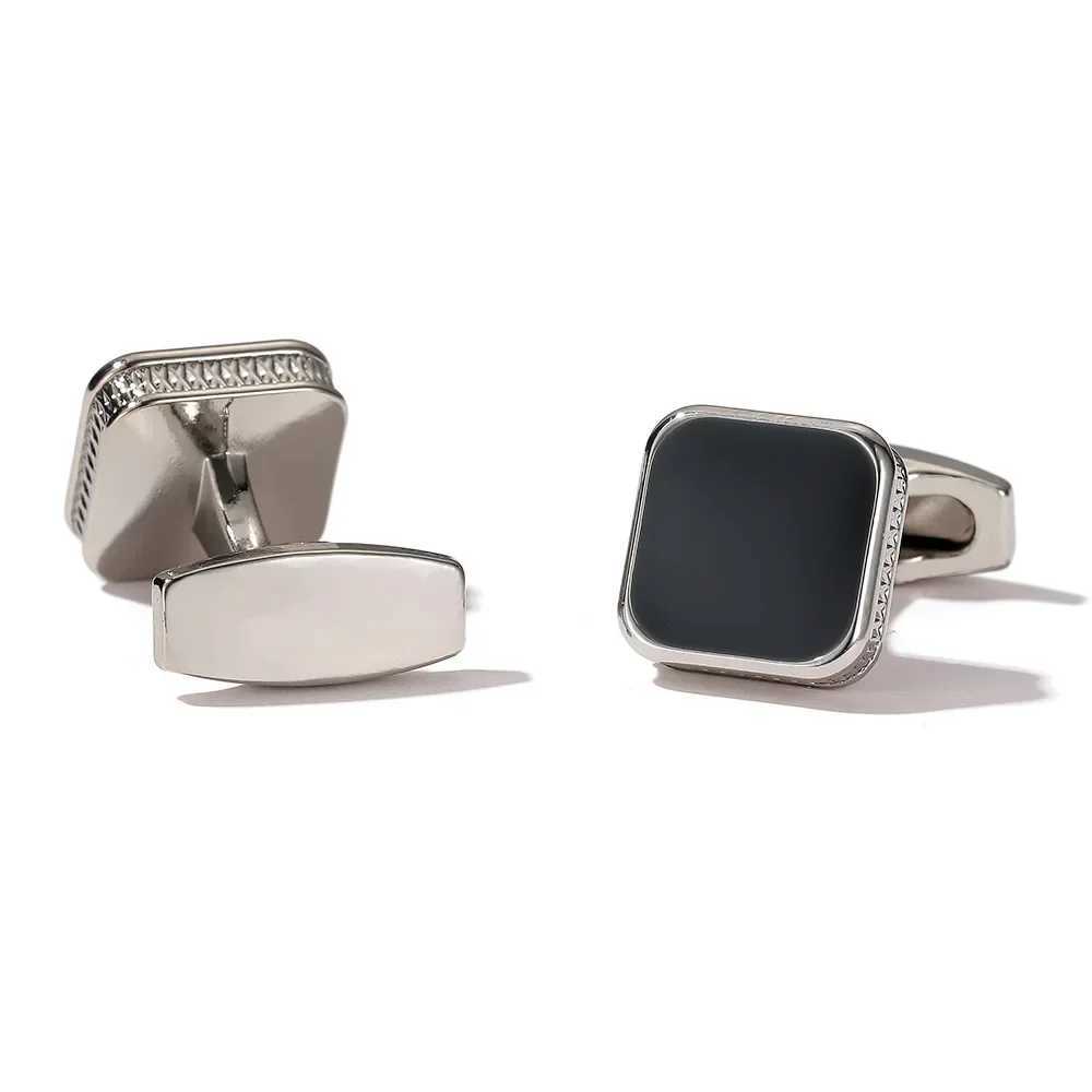 Square high-end oil droplet enamel cufflinks fashionable and simple mens business date party French shirt boutique accessoriesT250412