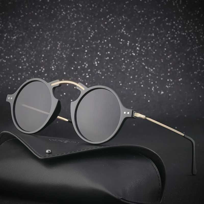 Vintage Small Round Steampunk Sunglasses Men 2025 Luxury Brand Punk Sun Glasses For Women With A Case Gaming Computer Eyeglass Z250411