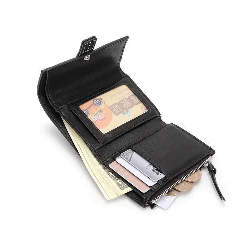 Womens wallet top denim genuine leather wallet coin wallet 3-fold slot designer womens short wallet Z250411