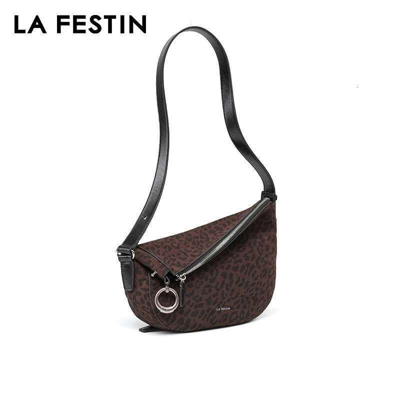 LA FESTIN New Suede Fashion Shoulder Crossbody Brand Leather Women's Bags Handbag Leopard Print Bag