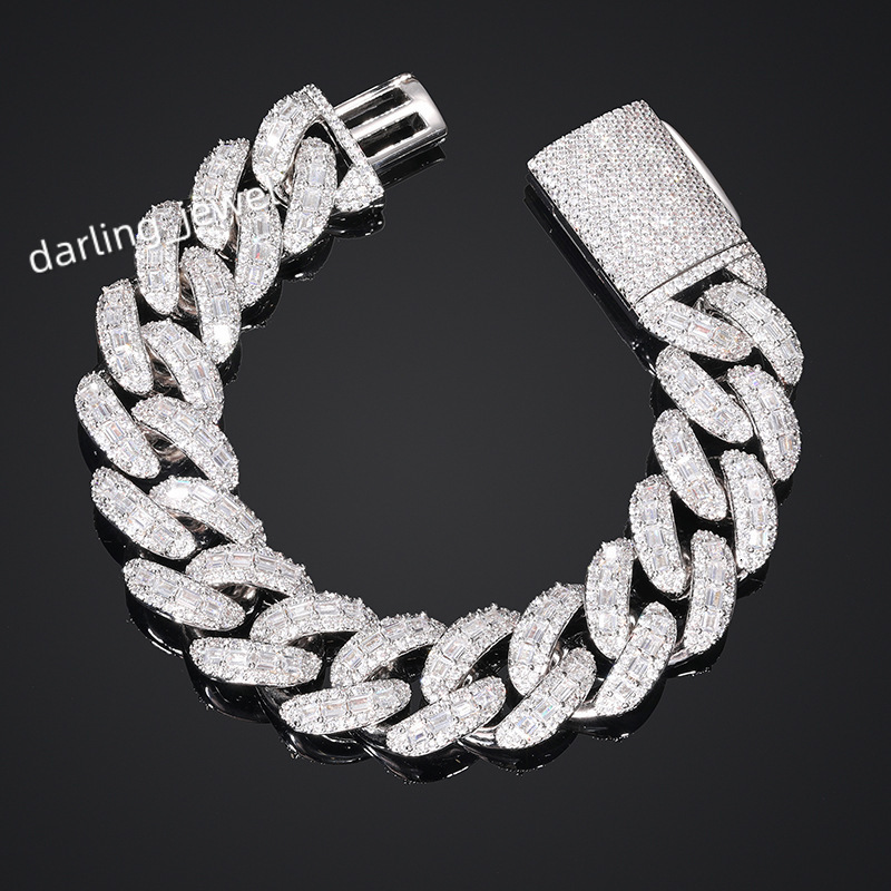 Womens Fashion Jewelry Sets 18K Gold Plated Cuban Chain Bracelet with Zircon Gemstone Copper Body