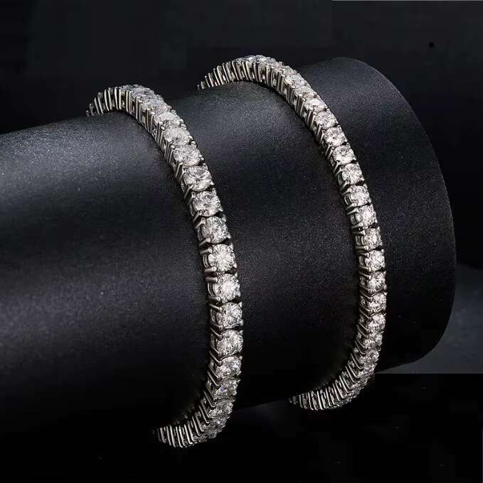 Custom 925 Silver 3 4 5 mm Iced Out Gra Certified Lab Grown Diamond Moissanite Bracelet Tennis Chain Men Women Fine Jewelry
