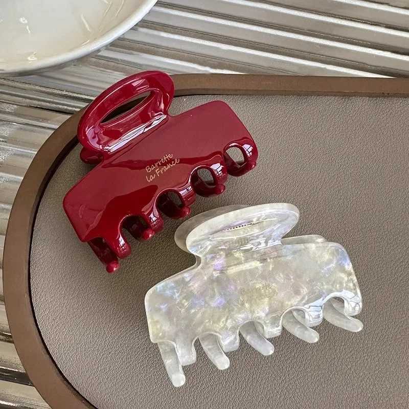 5.5cm long acetate fiber hair clip red hair clip suitable for girls and women as hair accessories Korean new fashion Y2504012