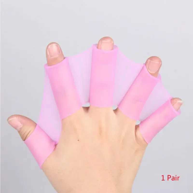 1 pair of neutral frog shaped silicone girls swimming hand finger flip finger weaving gloves paddle water sportsY250412