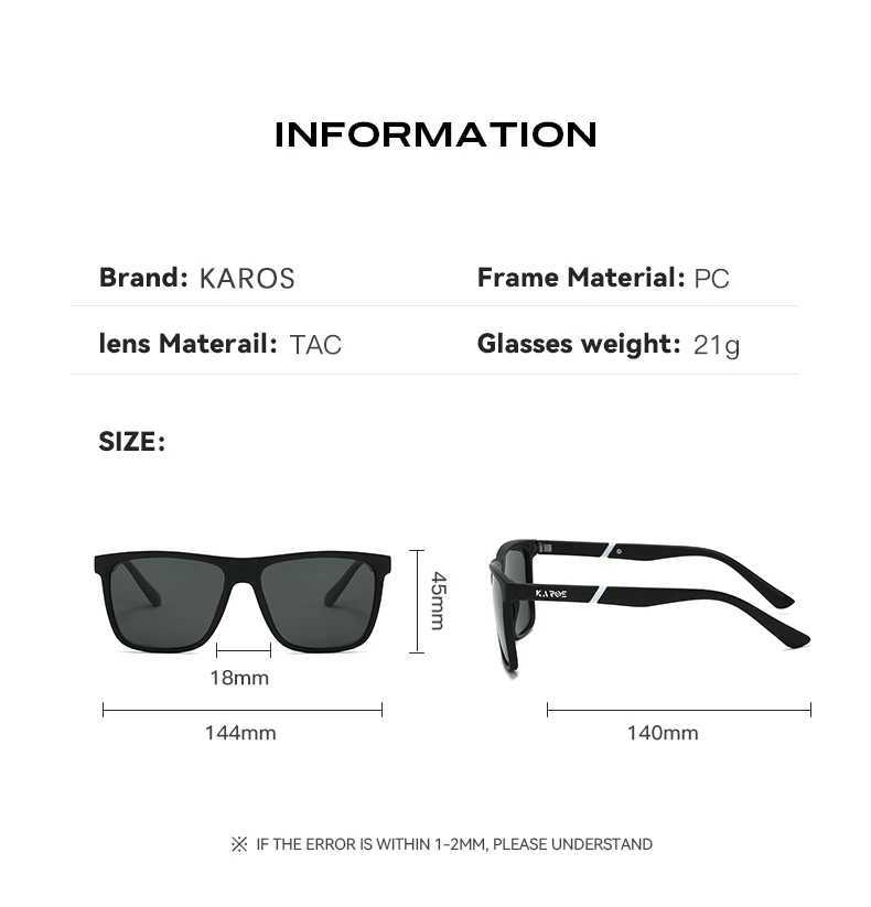 KAROS Polarized Sunglasses Driving Outdoor Travel Ultrght UV400 Eyewear Men Women Sports Fishing Mirror Sun Glassses YZ2015WBC250411