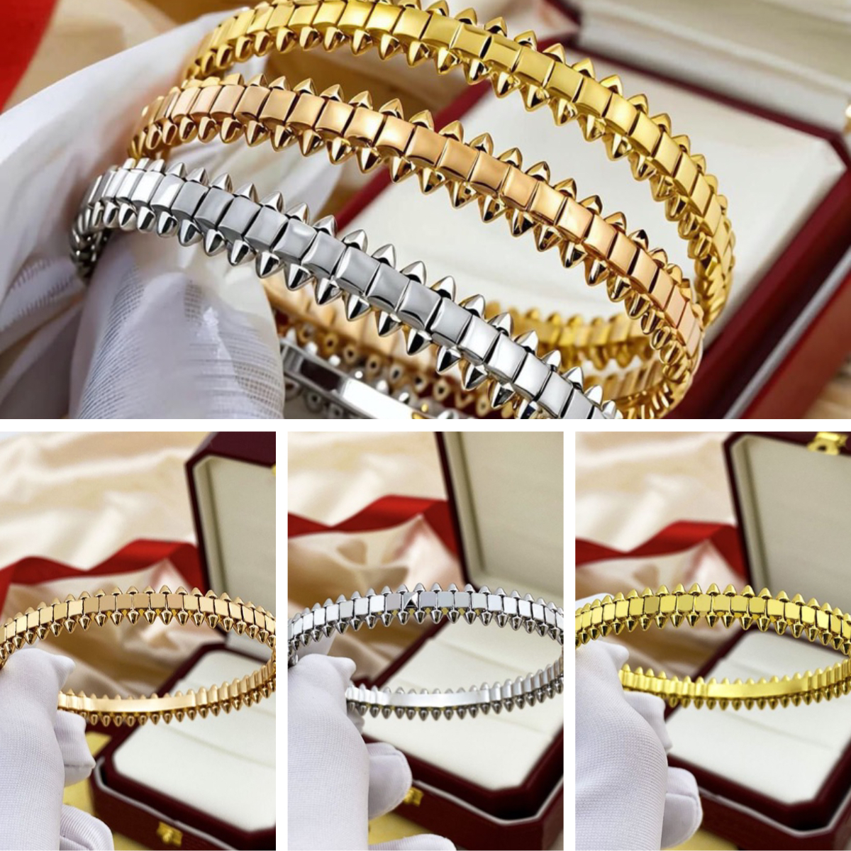 designer jewelry love braceletes jewelry woman designer gold jewelry Gender Neutral 18K rose gold silver plated Rotatable bullet bracelets bangle luxury gifts