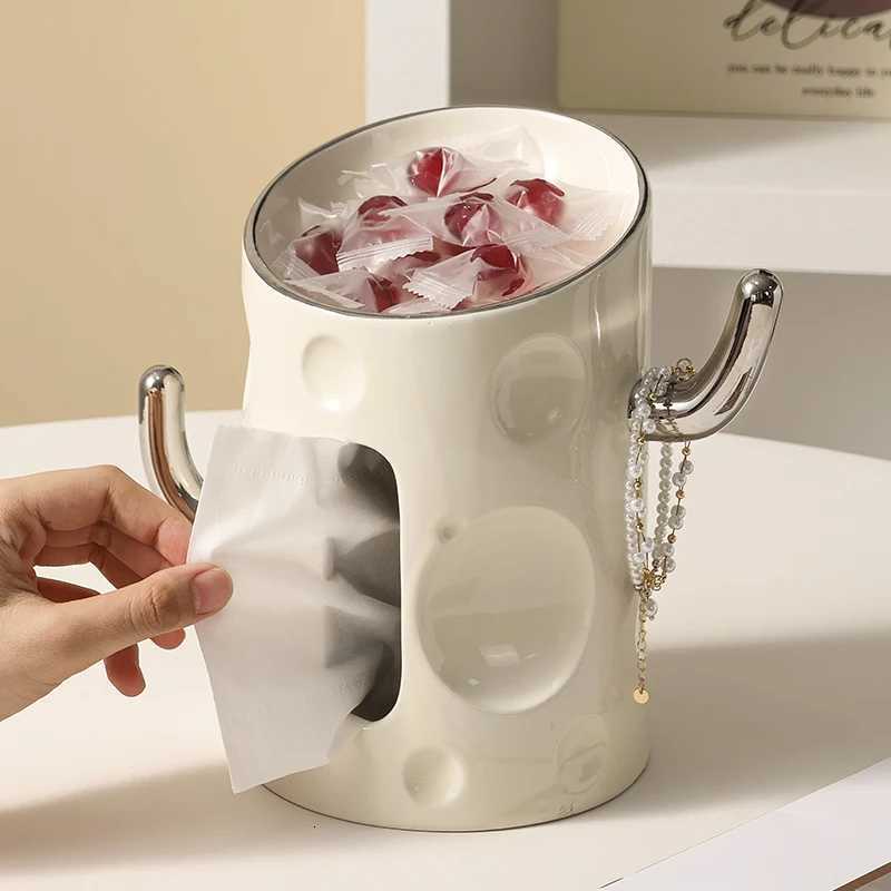 Tissue Storage Box Living Ro Light Luxury Coffee Table Tissue Box Creative High-end Entrance Desktop Key Storage Decoration Y251112