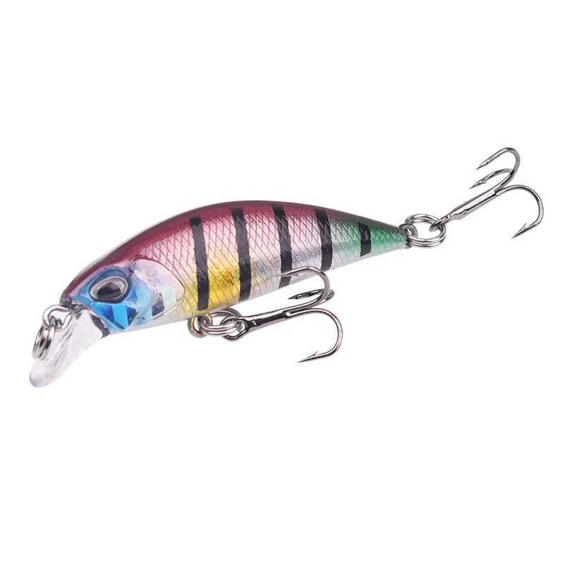 12Pcs Mixed Colors Fishing Lure Set 52mm/55mm Mini Minnow Wobblers Hard Plastic Aritificial Baits Sinking Slowly Pesca Tackle Z250411